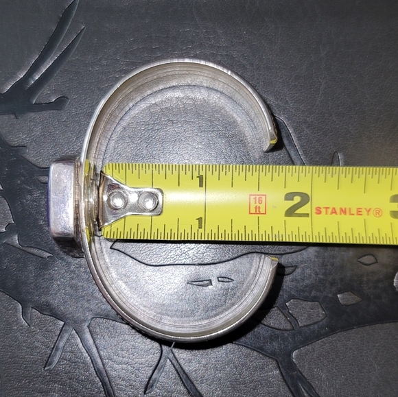 Vintage Navajo D. Lerma Charoite & Solid Sterling Silver Bracelet - Picture 12 of 15